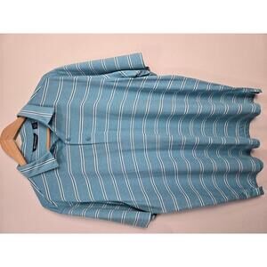 Cutter & Buck Striped Polo Shirt - XL - Aqua Blue